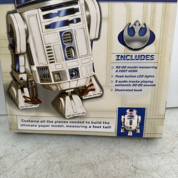 Star Wars Build R2-D2 Paper Craft Model Kit Authentic Sound Module LED Lite 12" - Picture 5 of 9